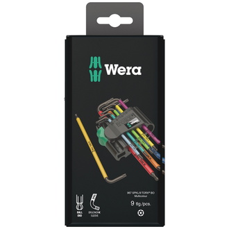 Wera 967/9 TX BO Multicolour 1 SB Winkelschlüsselsatz, BlackLaser, 9-tlg.