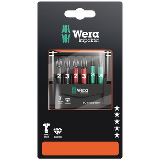 Wera Bit-Check 6 Impaktor 1 SB, 6-tlg.