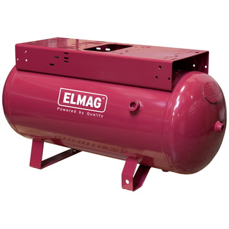 ELMAG Druckluftkessel liegend, 11 bar - VERZINKT, EURO L 50 CE, inkl. Konsole für Motor und Aggregat (passend für Pumpen B2800/B3800 und PAT 24/38)