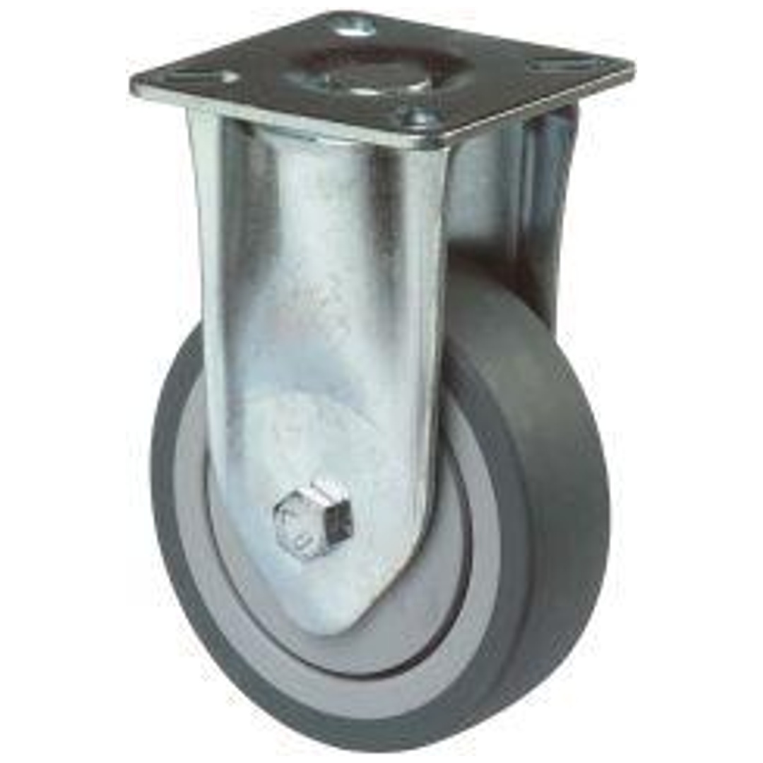 BS Rollen BS Apparaterolle A110, Bockrolle, Rad-Ø 75 mm, Tragkr. 50 kg, Platte 60x60, Gummirad, Kugellager