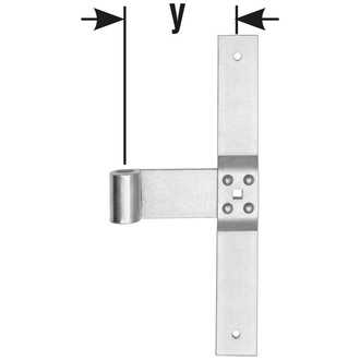 Pollmann Haustür-Mittelband D16 x300 mm hell verz.