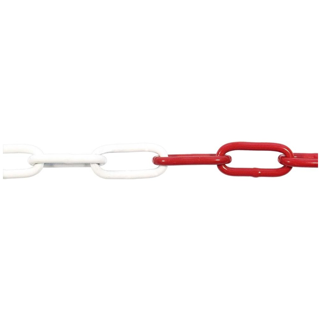 PÖSAMO Rundstahlkette rot-weiß, C5 Stahl, Rohne, 10 m (250x200)