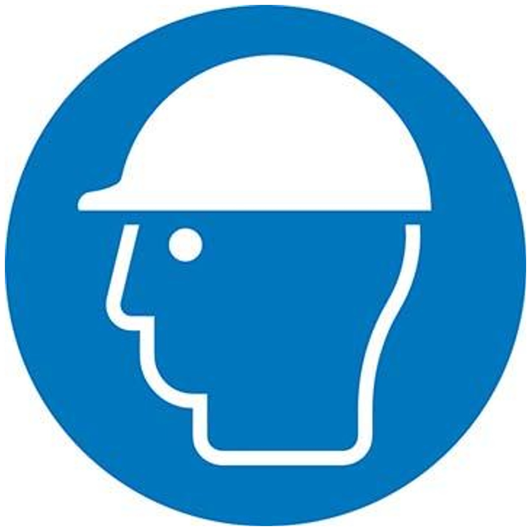 Gebotsschild Aluminium D315 mm, Kopfschutz benutzen