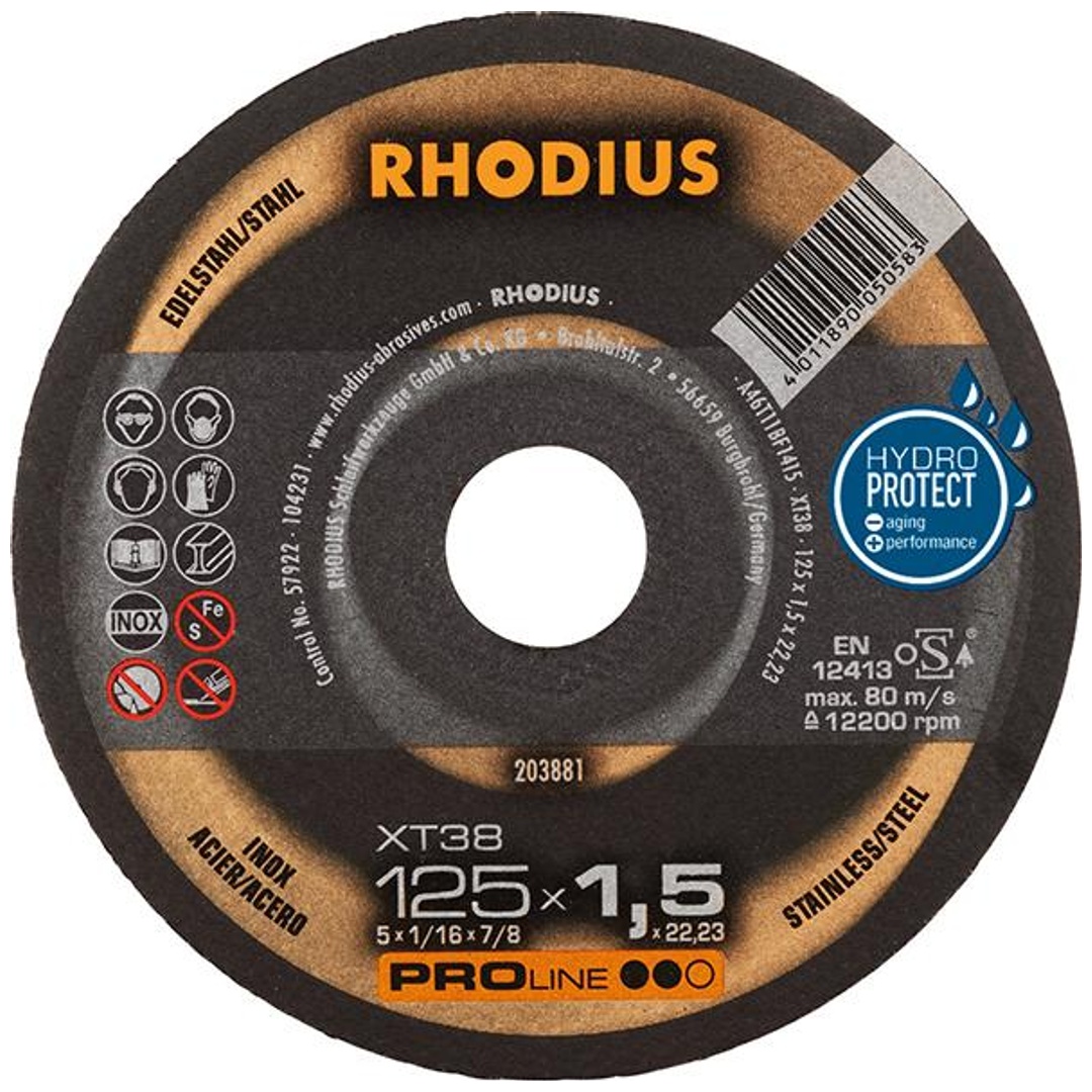 RHODIUS Trennscheibe XT38 125 x 1,5 mm ger.
