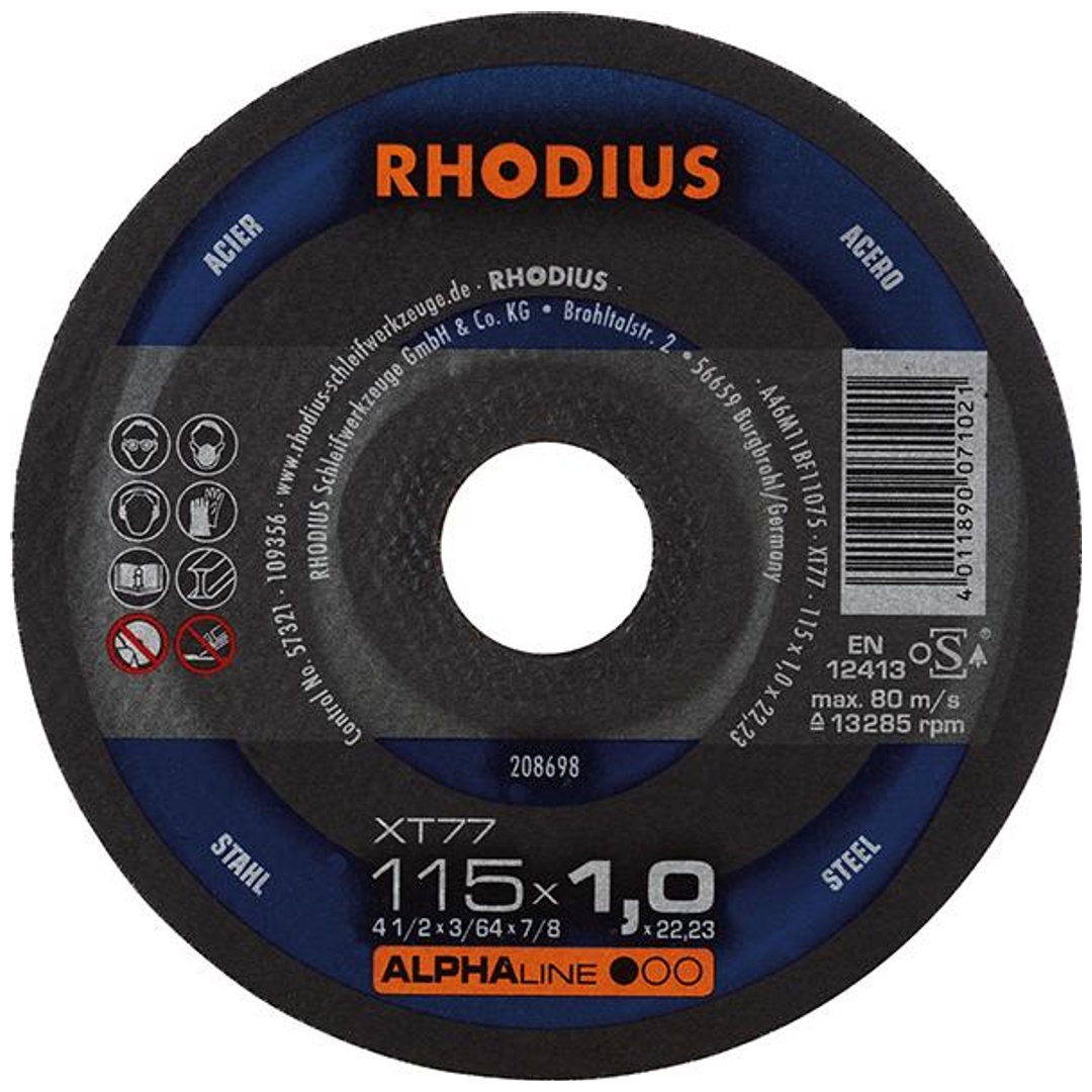 RHODIUS Trennscheibe XT77 115 x 1,0 mm ger.