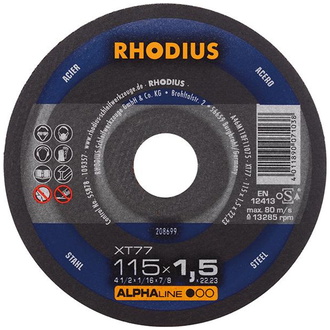 RHODIUS Trennscheibe XT77 115 x 1,5 mm ger.