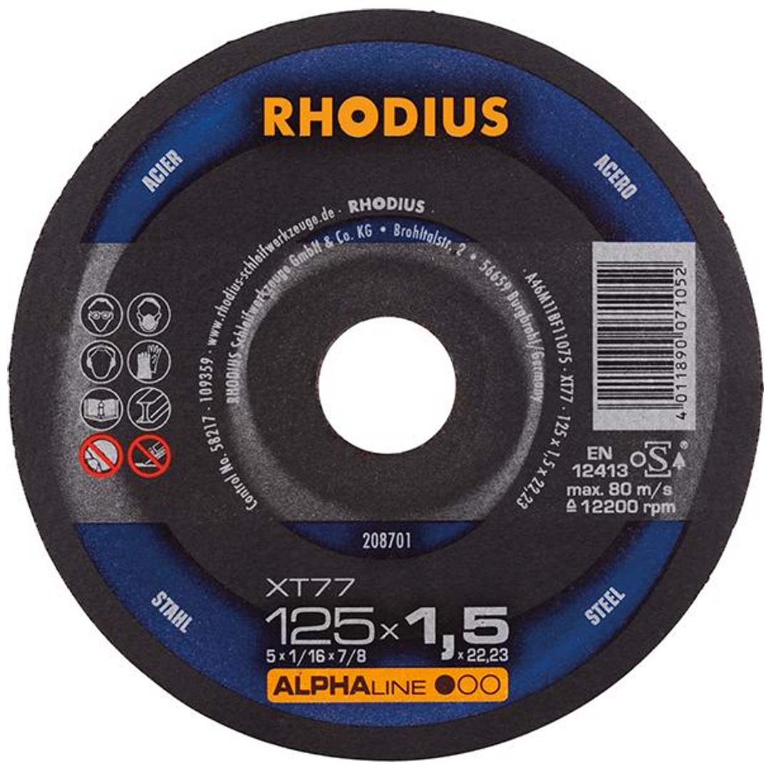 RHODIUS Trennscheibe XT77 125 x 1,5 mm ger.