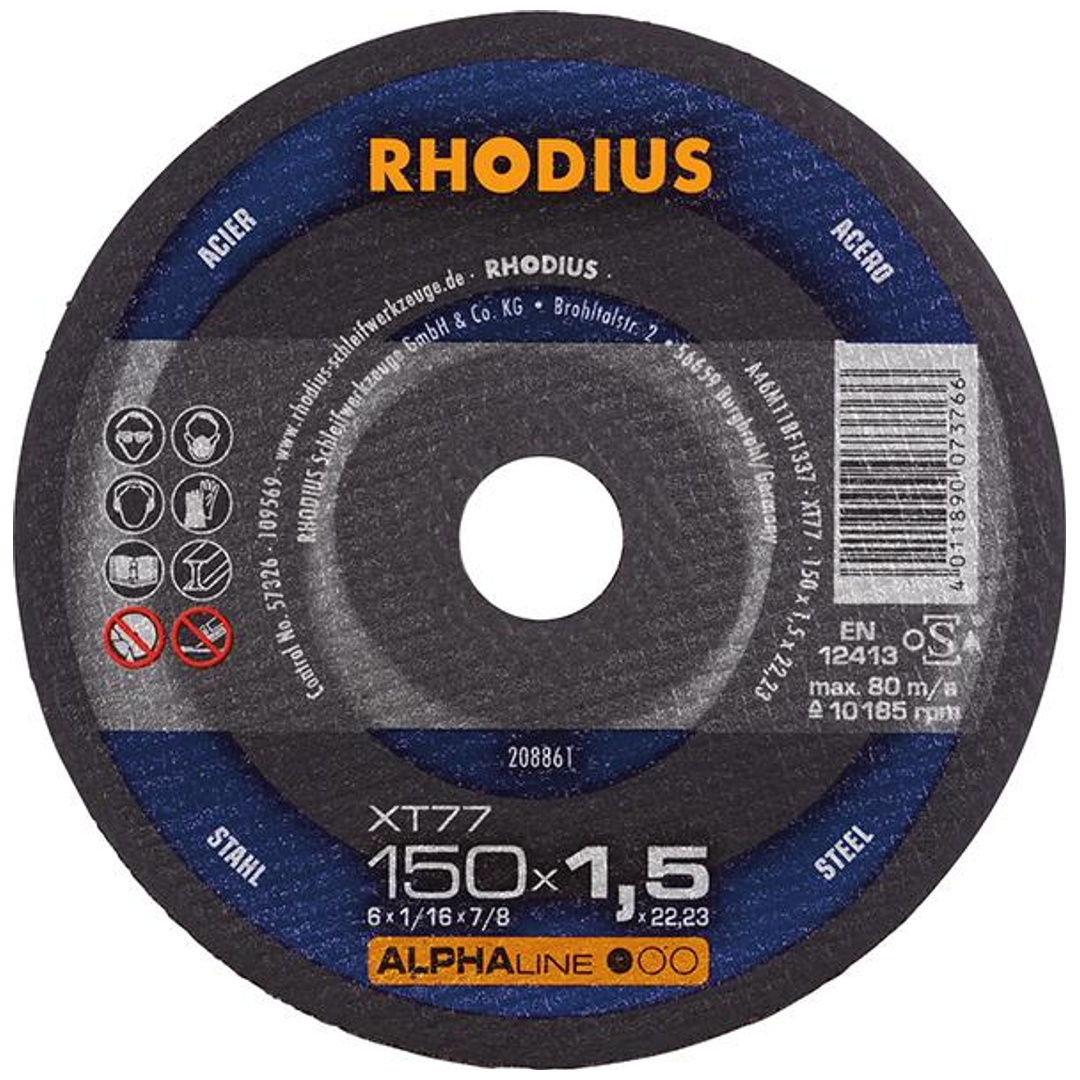 RHODIUS Trennscheibe XT77 150 x 1,5 mm ger.