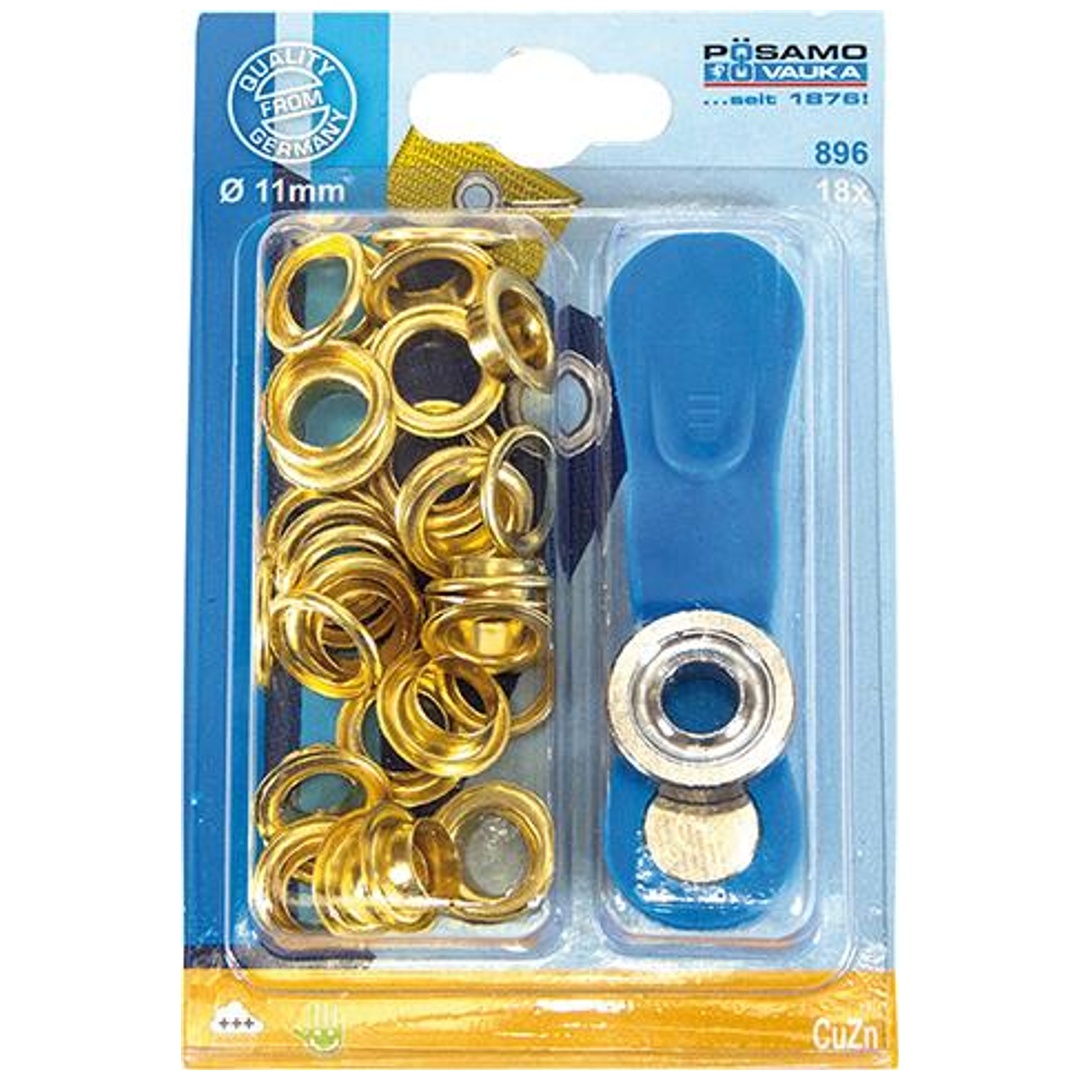PÖSAMO Öse u. Sch. MS-blank (SB)11,0mm a 18 Stück