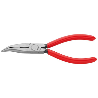 Knipex Flachrundzange mit Schneide (Radiozange) schwarz atramentiert, 160 mm, 25 21 160-00