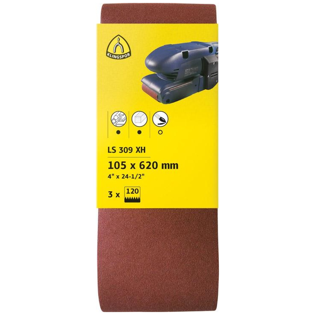 Klingspor LS 309 XH Hobbänder, 105 x 620 mm Korn 80 F5, SB-verpackt im Reiter
