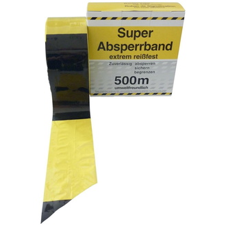 Absperrband 500 m-Rolle gelb/schwarz geblockt