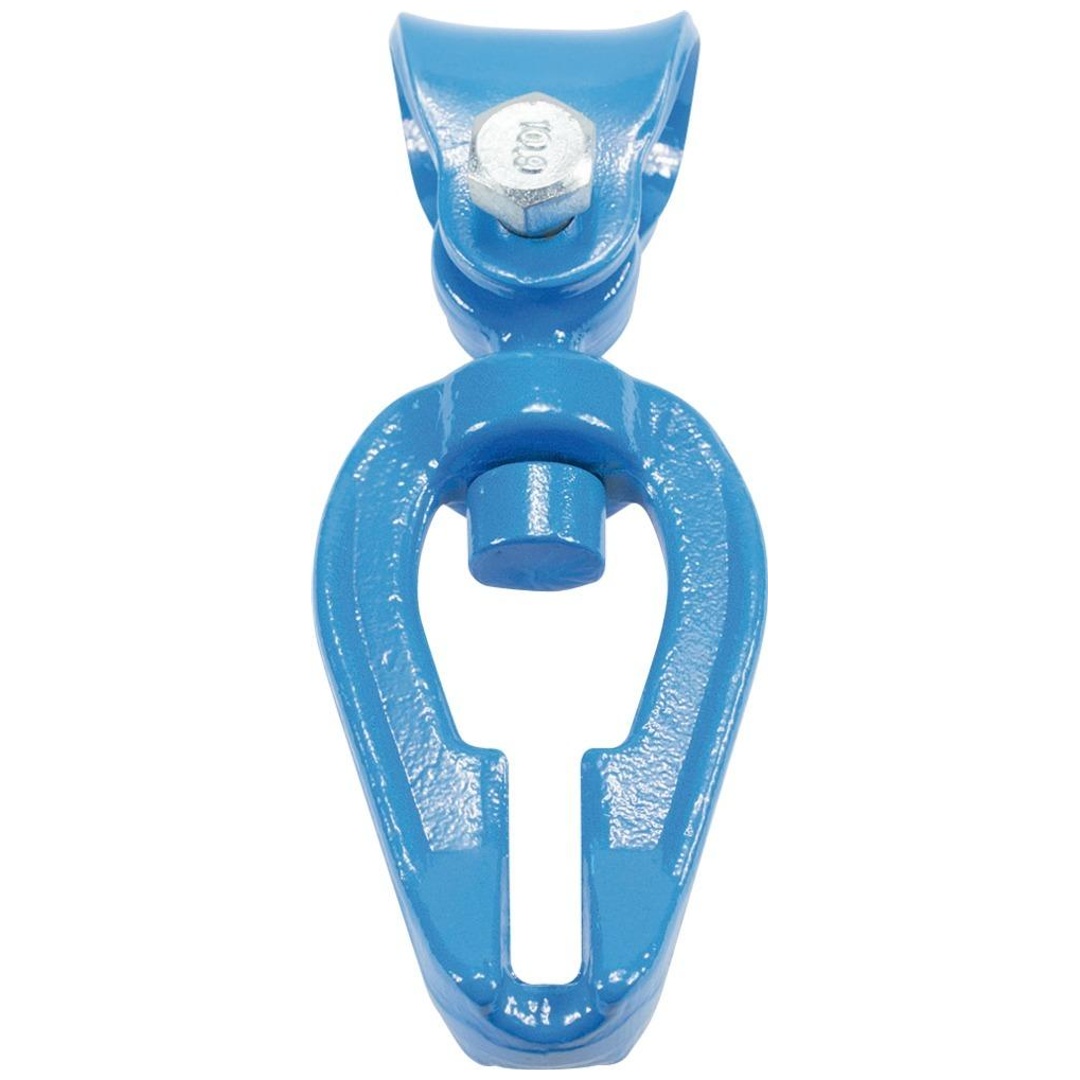 PÖSAMO Seilgleitbügel 7/8 GK10 verg.Stahl blau, drehbar