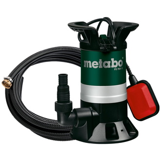 Metabo Set Schmutzwasser-Tauchpumpe PS 7500 S, mit Ablauf-Garnitur mit Armaturen (7m), Karton