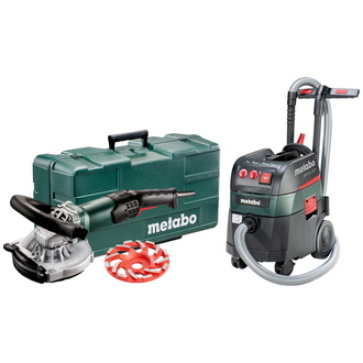 Metabo Set Renovierungsschleifer RSEV 19-125 RT + Allessauger ASR 35 L ACP, Kunststoffkoffer