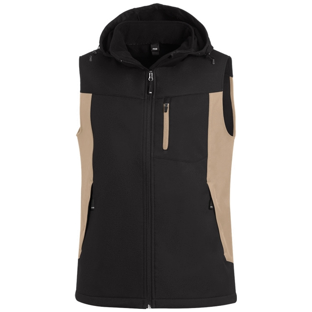 FHB Softshell Weste Justus 79110 Gr. XL beige/schwarz