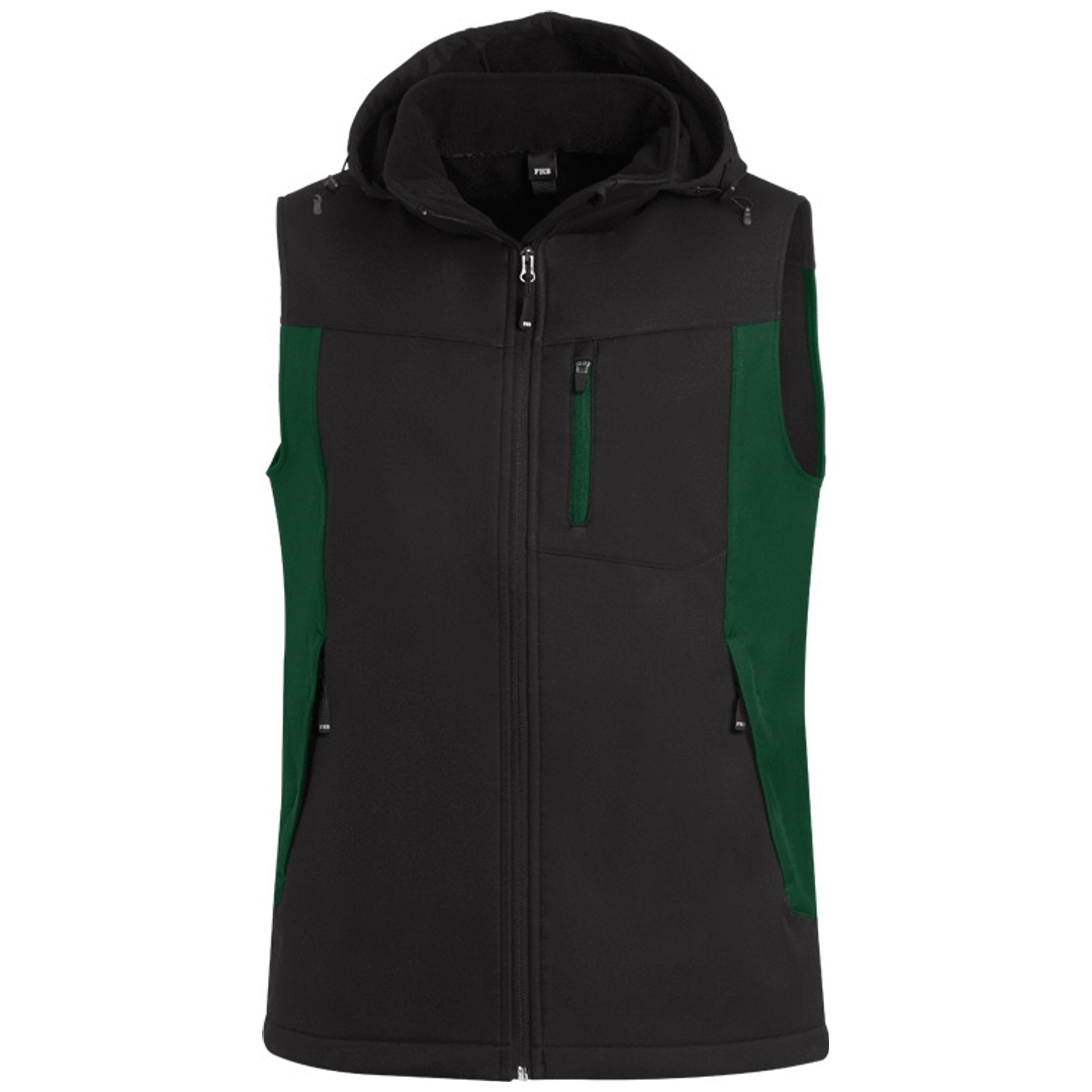 FHB Softshell Weste Justus 79110 Gr. XS grün/schwarz