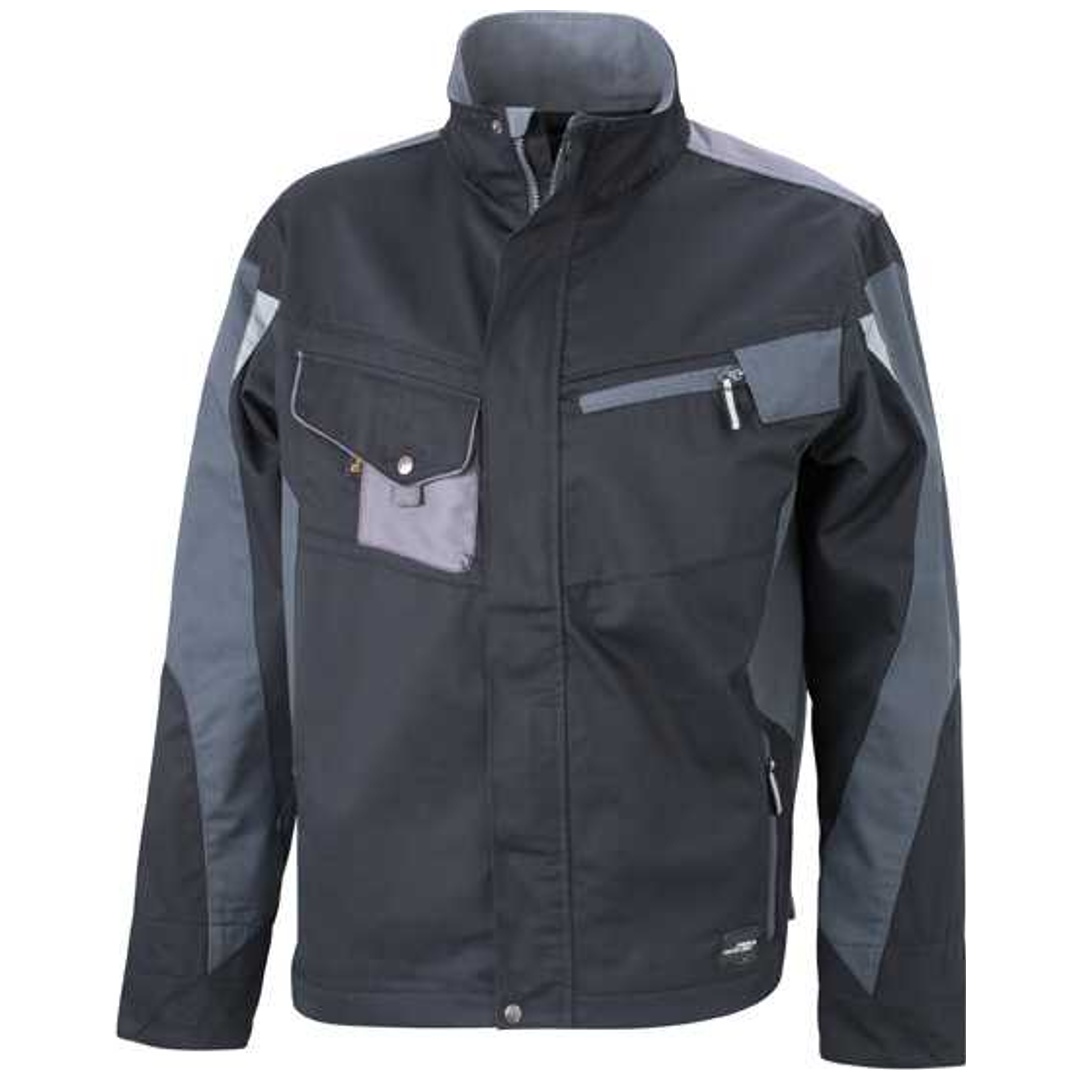James & Nicholson Arbeitsjacke JN821 Gr. 5XL schwarz/grau