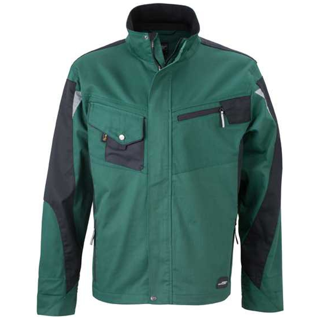 James & Nicholson Arbeitsjacke JN821 Gr. 4XL grün/schwarz