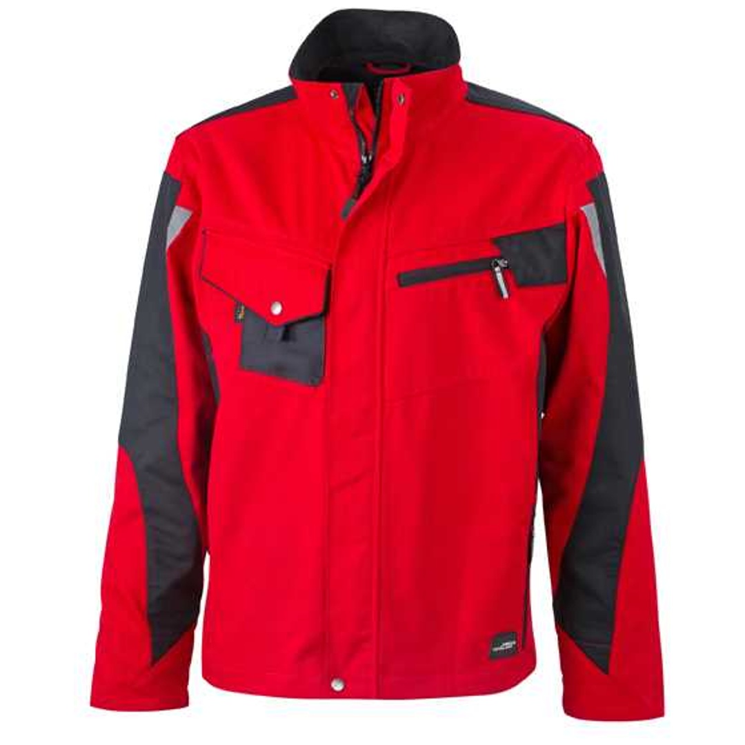 James & Nicholson Arbeitsjacke JN821 Gr. 6XL rot/schwarz