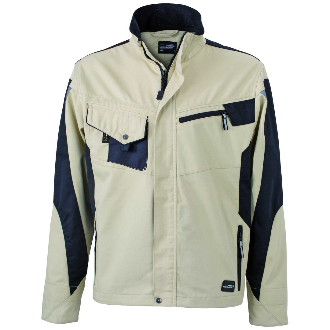 James & Nicholson Arbeitsjacke JN821 Gr. 6XL beige/schwarz