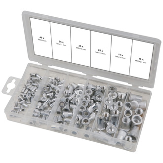 KS Tools Sortiment Gewindenieten, Aluminium, M3x9 mm-M10x21 mm, 150-tlg.