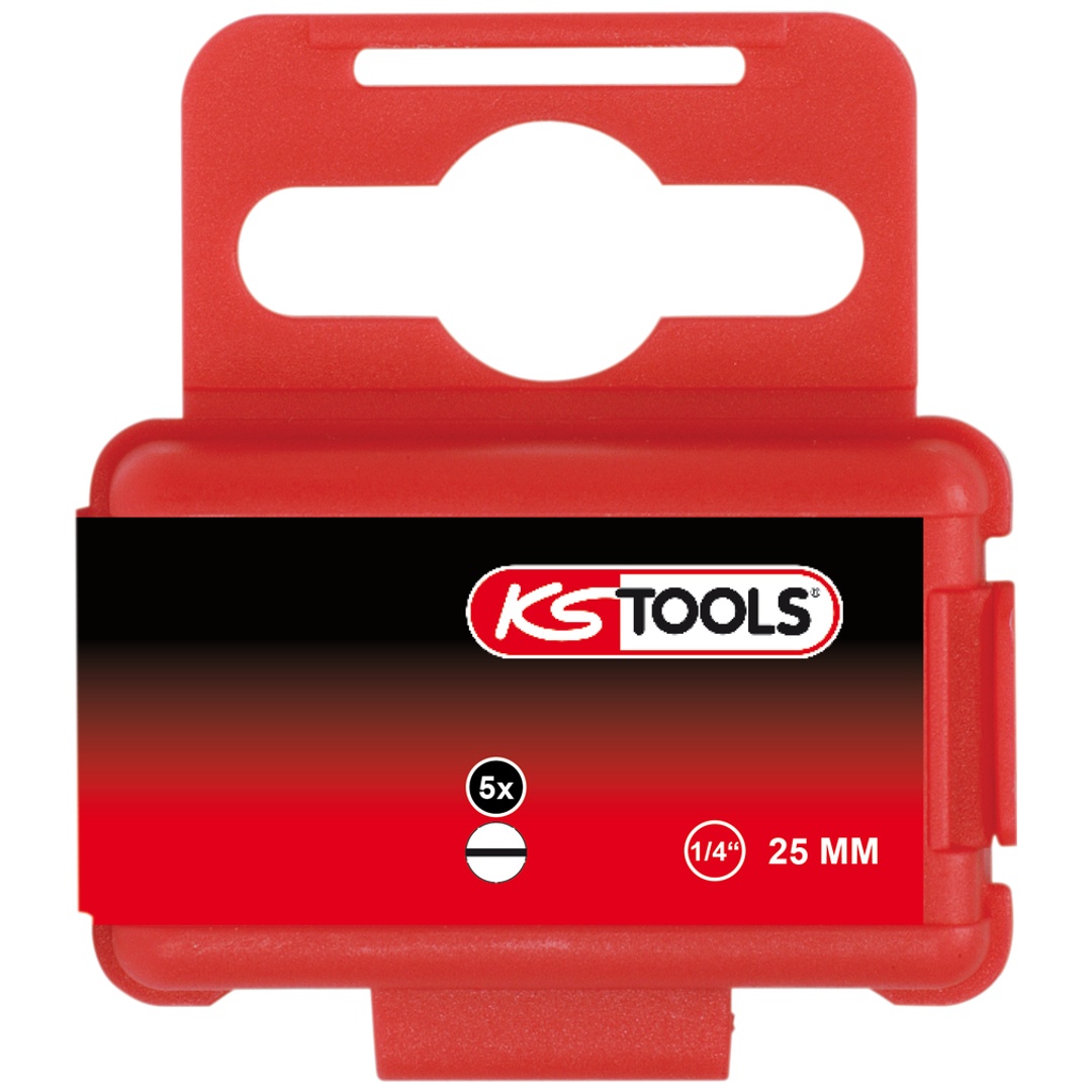 KS Tools 1/4 TORSIONpower Bit Schlitz, 25 mm, 4 mm, 5er Pack