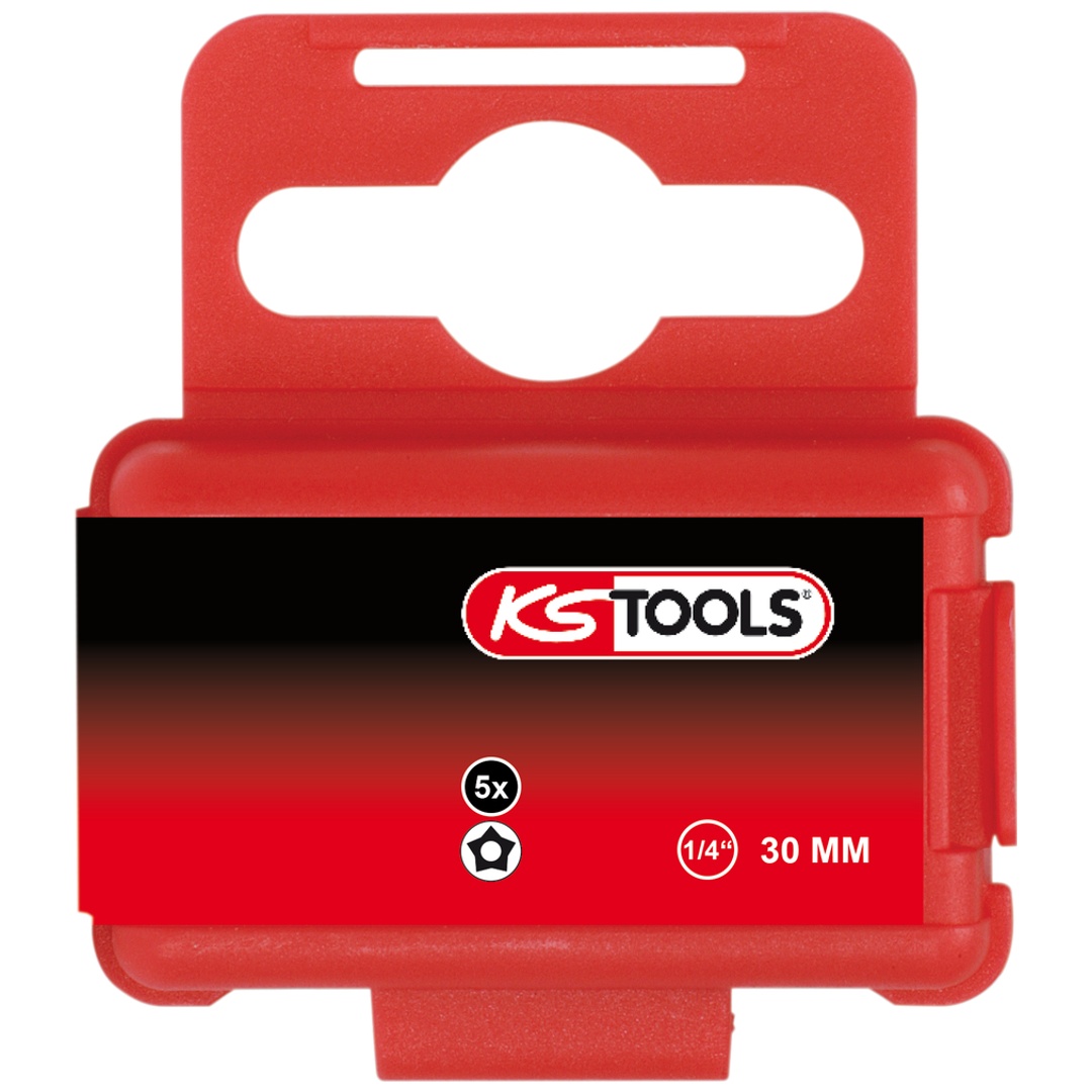 KS Tools 1/4 Bit für Fünfstern, Bohrung, TS10, 5er Pack