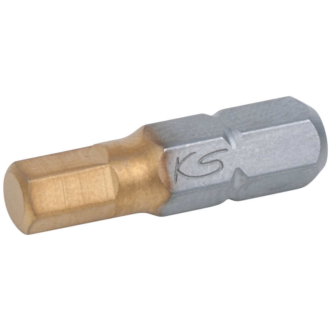 KS Tools 1/4 TIN Bit Innensechskant, 25 mm, 10 mm, 5er Pack