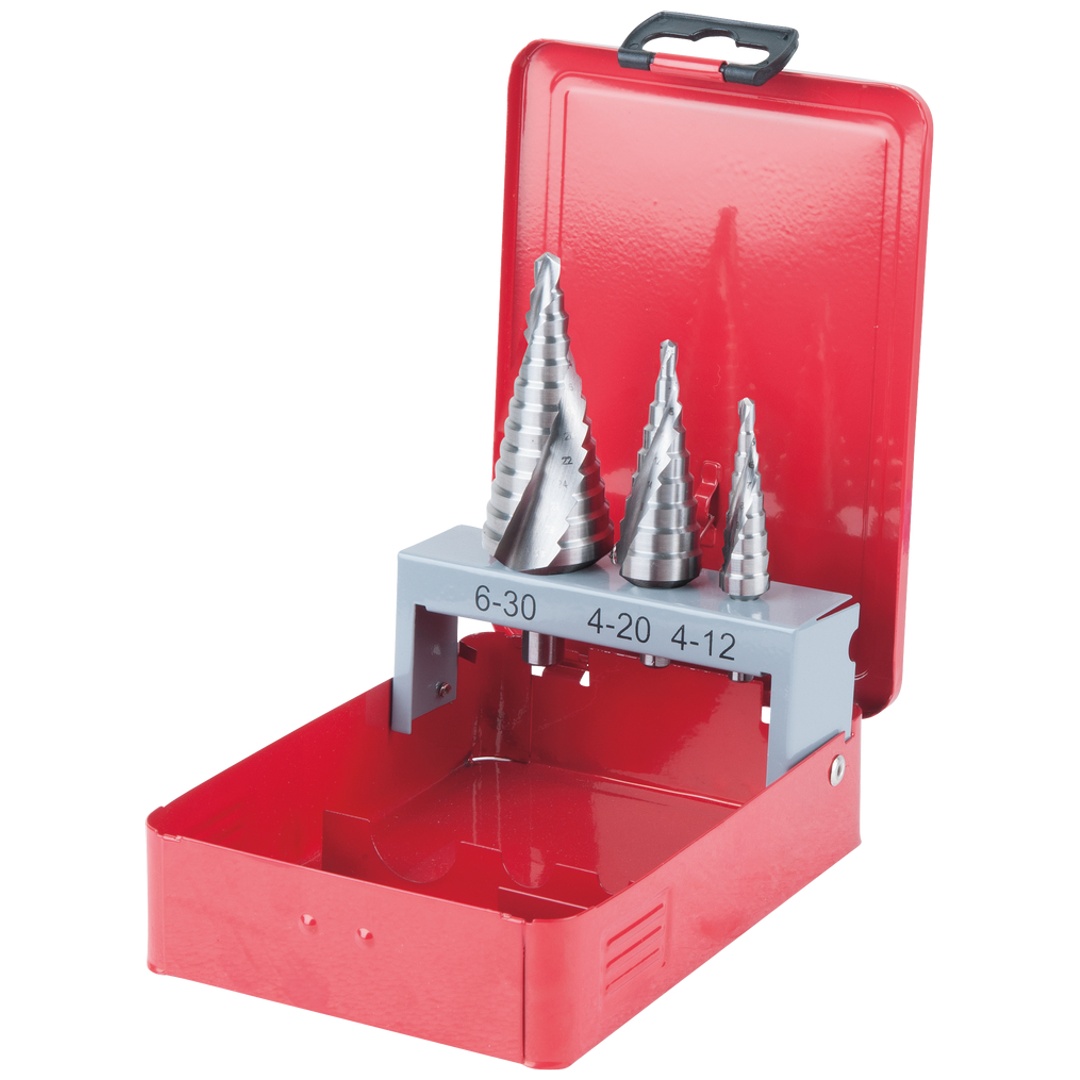 KS Tools HSS Co 5 Stufenbohrer-Satz, Stahlblechkassette 3-tlg.