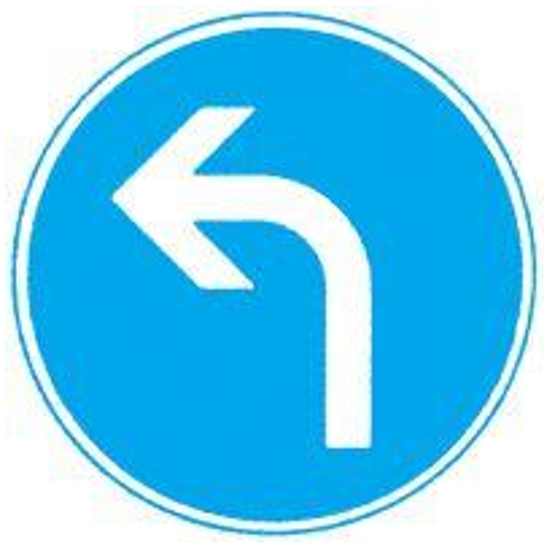 Verkehrszeichen 209-10 Ronde 600 mm, Fahrtrichtung links, RAL-Gütezeichen Folie RA2