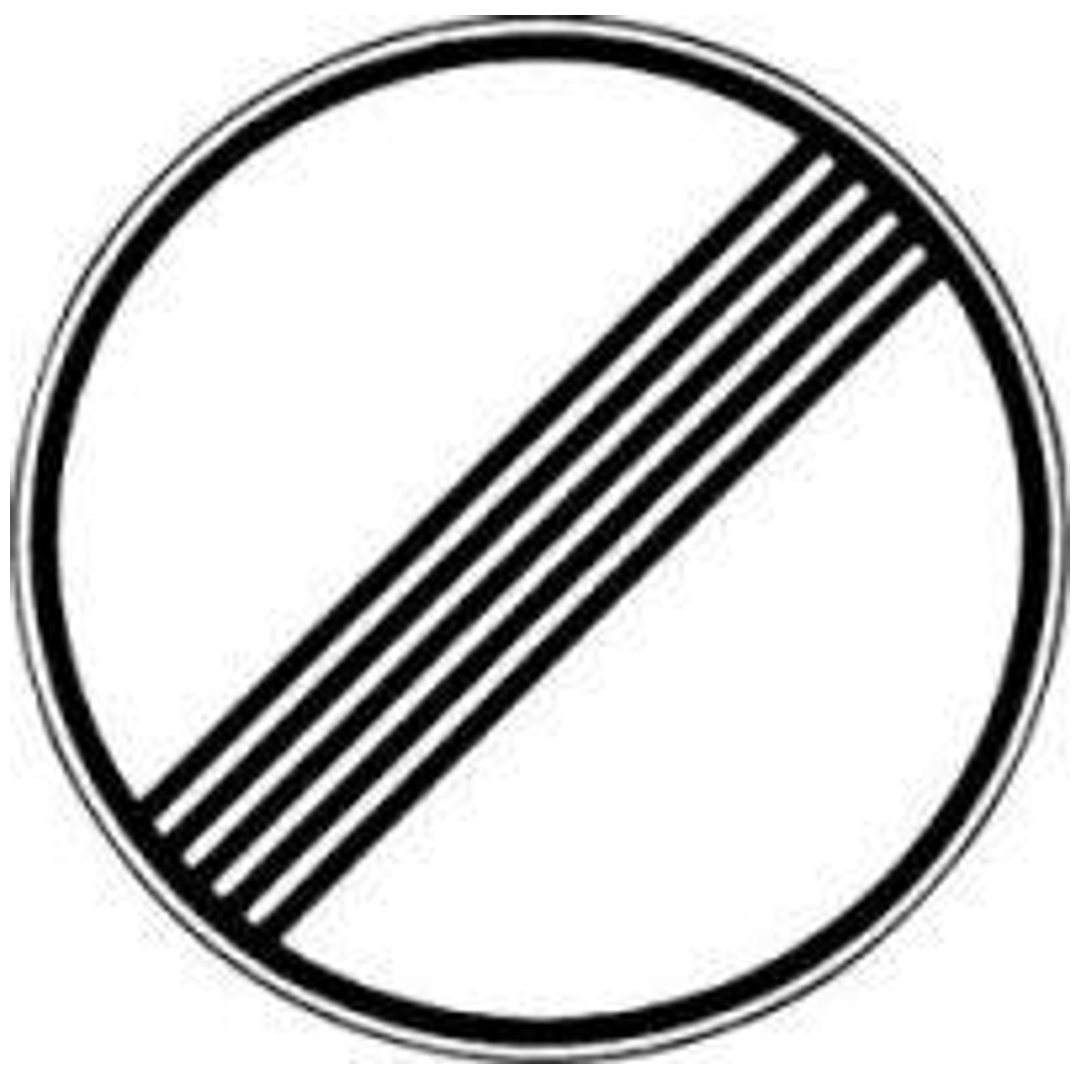 Verkehrszeichen 282 Ronde 600 mm, Ende aller Verbote, RAL-Gütezeichen Folie RA2
