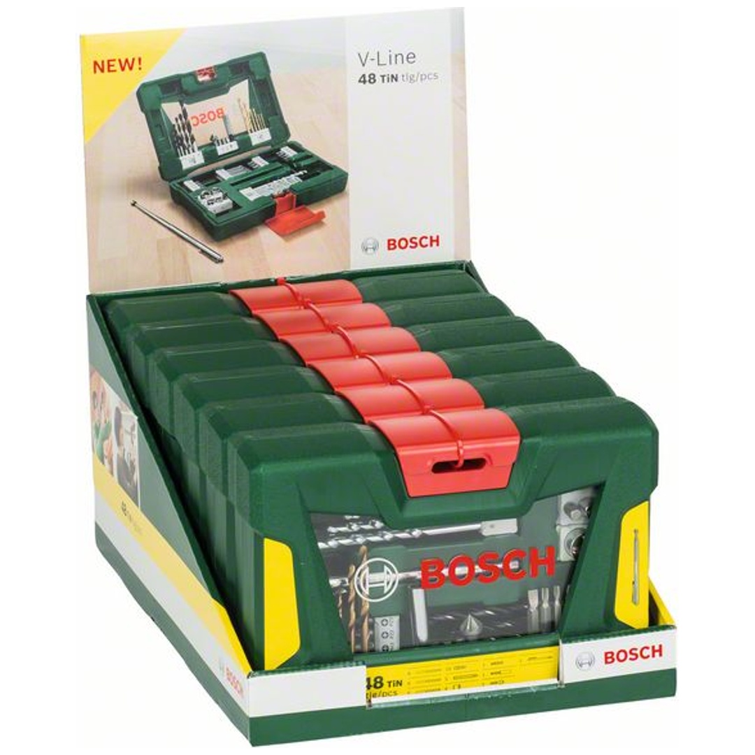 Bosch V-Line Box, Bohrer- und Bit-Set, 48-teilig, Magnetstab