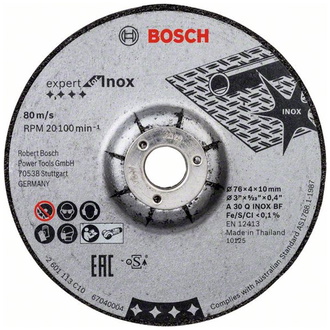 Bosch EXPERT for Inox 2 Stck. x 76 x 4 x 10 mm Schruppscheibe., für Mini-Winkelschleifer