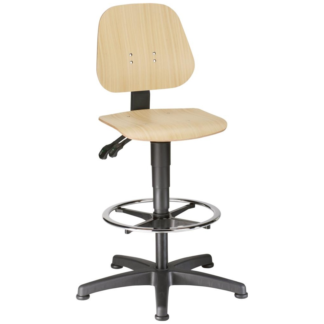 Bimos Arbeitsstuhl 9651-3000 Unitec 3 Sitzhöhe 580-850 mm mit Gleiter, Holz