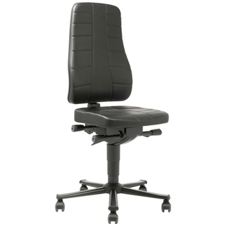 Bimos Arbeitsstuhl All-In-One 2 mit Rollen Sitzhöhe 450-600mm Kunstleder schwarz