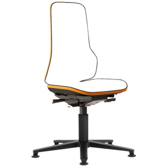 Bimos Arbeitsstuhl Neon orange,ohne Polster Sitzhöhe 450-620 mm, mit Gleiter, Permanentkontakt