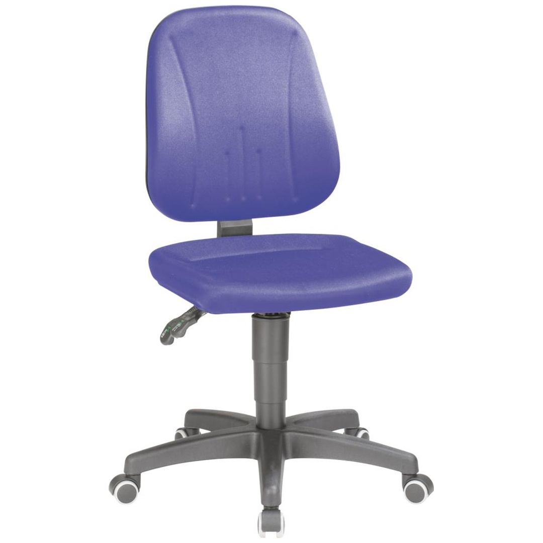 Bimos Arbeitsstuhl 9653-CI02 Unitec 2 Sitzhöhe 440-620 mm mit Rollen, Stoff blau