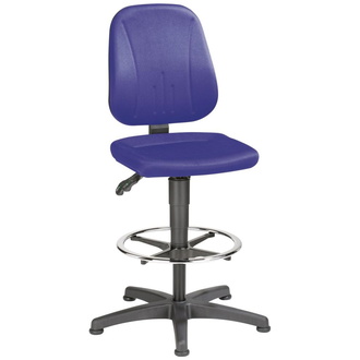 Bimos Arbeitsstuhl 9651-CI02 Unitec 3 Sitzhöhe 580-850 mm, mit Gleiter, Stoff blau