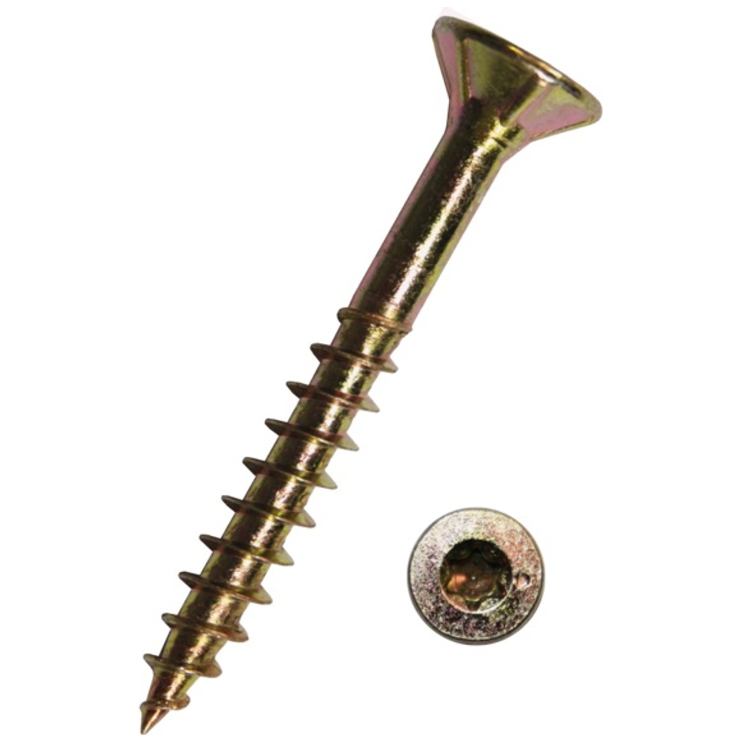 Reidl JD-79 Spanplattenschrauben 5 x 35 mm Stahl verzinkt gelb Senkkopf TX, T20