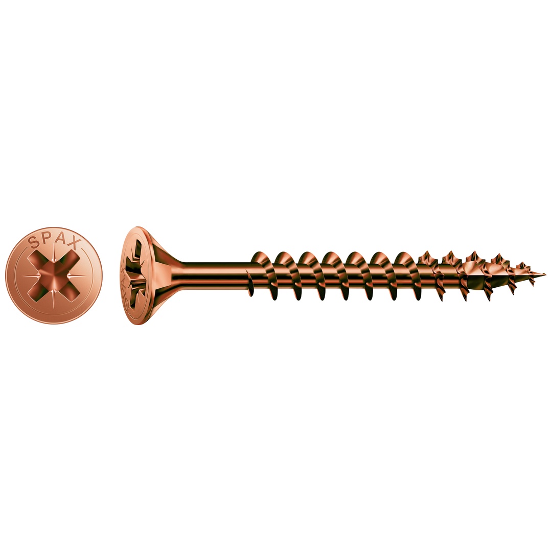 SPAX Senkkopf Kreuzschlitz Z 4CUT MULTI-Kopf Vollgewinde, brüniert C1A 3,5 x 50
