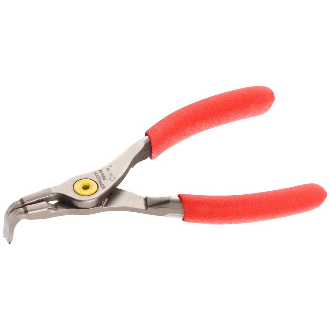 FACOM Zange für Sicherungsringe mit Außenspannung, 90° gebogen, verchromt, ergonomische Überzüge, Ø Spitze 3,2 mm, Ringweite 85 - 200 mm