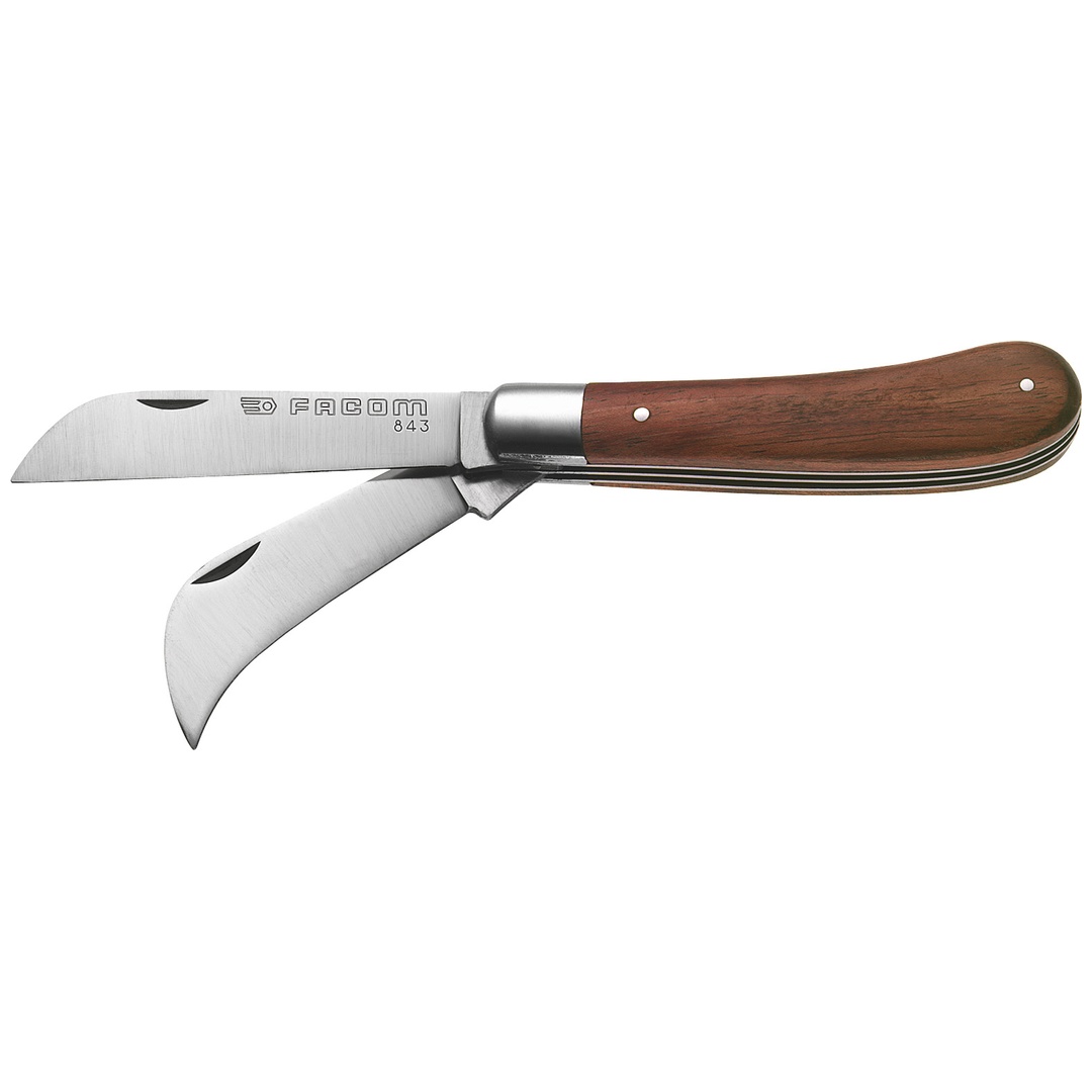 FACOM Kabelmesser mit Holzheft, 2 Klingen 60 mm