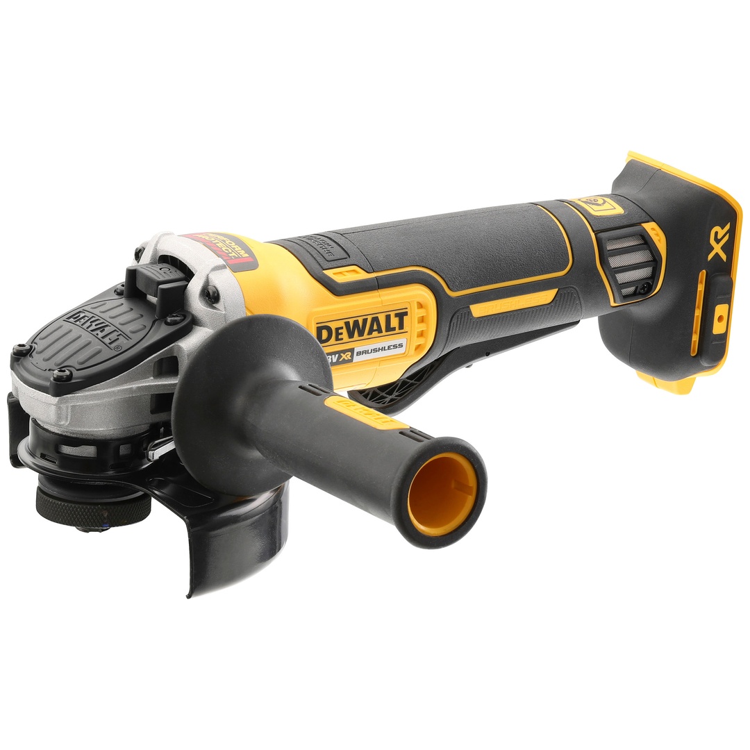 DeWalt Akku-Winkelschleifer 18 V, 125 mm (bürstenlos) mit Paddelschalter, incl. Zubehör, TSTAK-Box