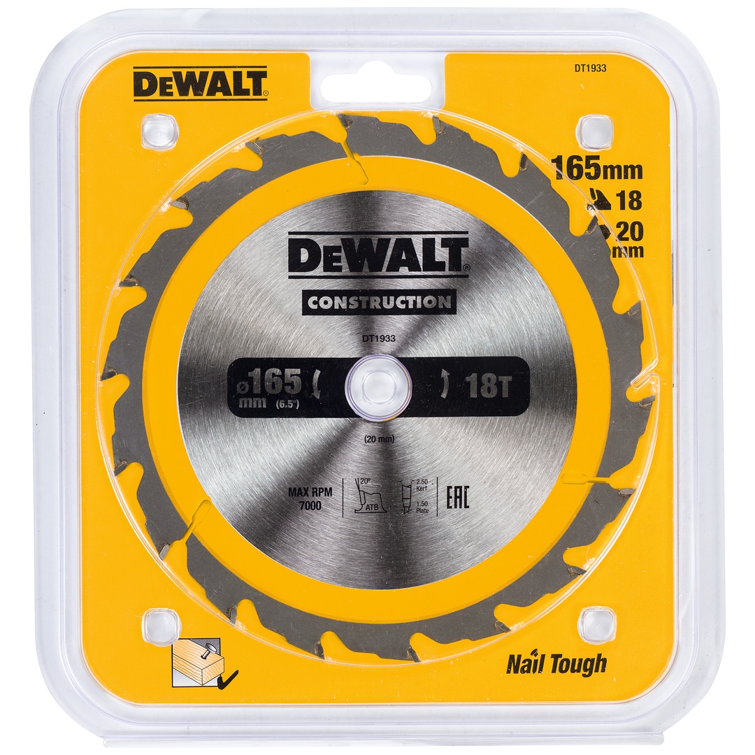 DeWalt Kreissägeblatt Handkr. 165/20 mm 18WZ
