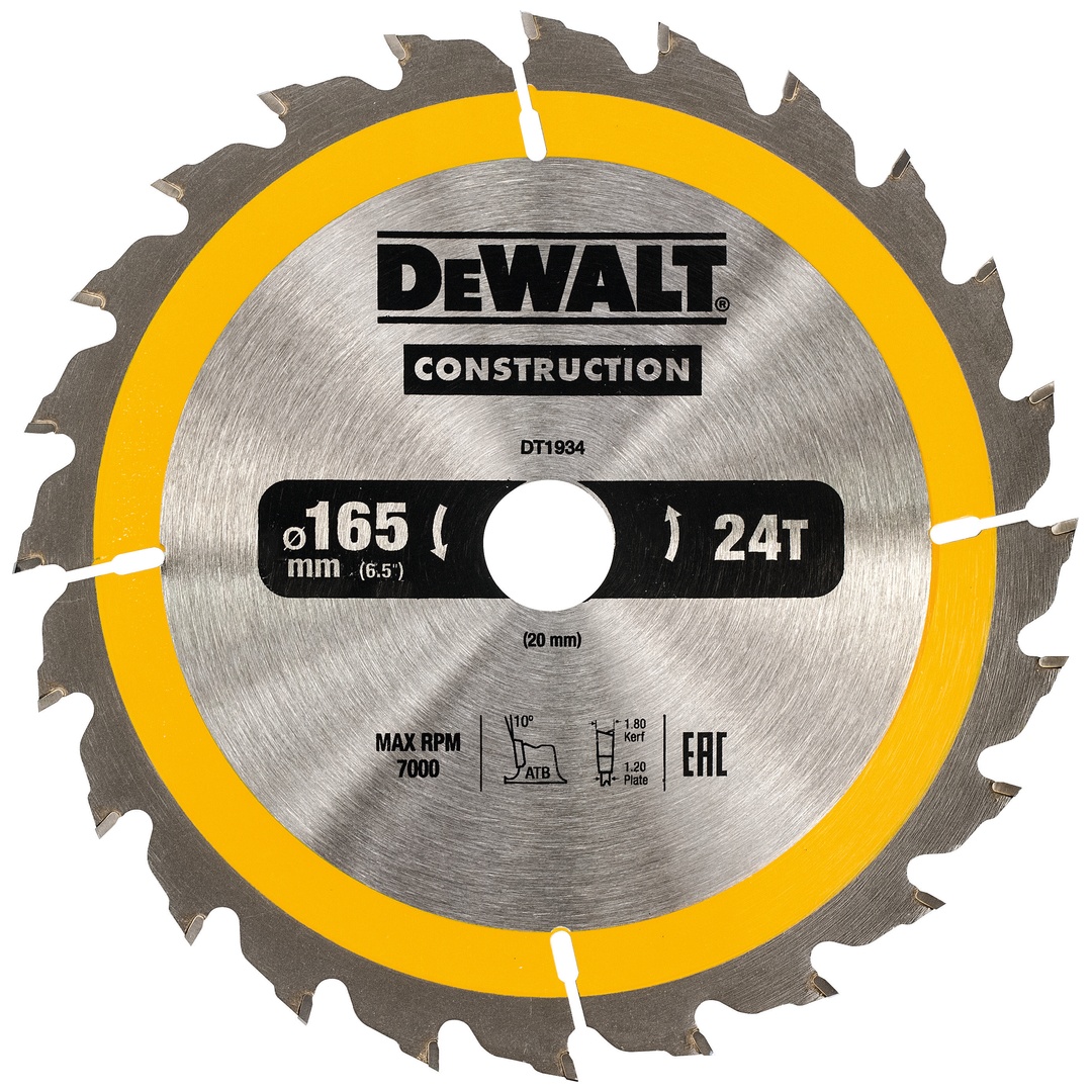 DeWalt Kreissägeblatt Handkr. 165/20 mm 24WZ