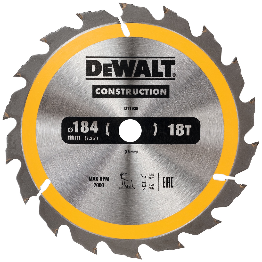 DeWalt Kreissägeblatt Handkr. 184/16 mm 18WZ