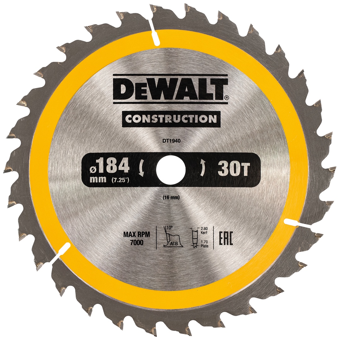 DeWalt Kreissägeblatt Handkr. 184/16 mm 30WZ