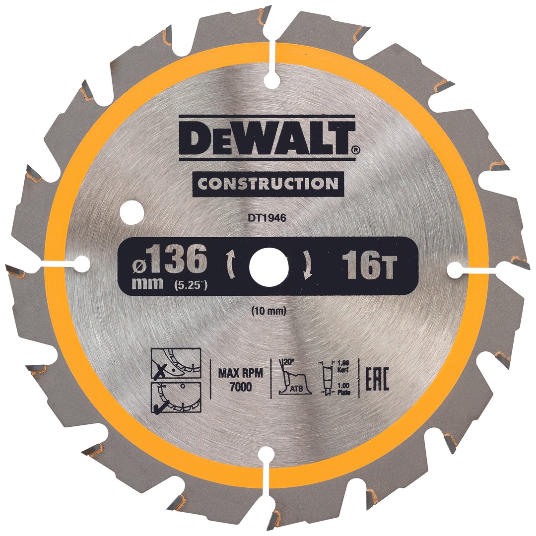DeWalt Kreissägeblatt Akku 136/10 mm 16WZ