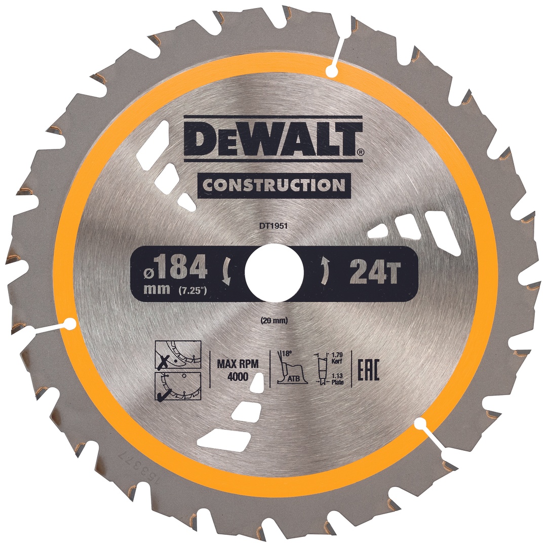 DeWalt Kreissägeblatt Akku 184/20 mm 24WZ